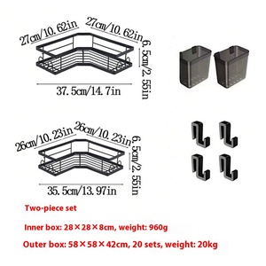 Bathroom Storage <b>Rack</b> Wall Mounted Storage <b>Rack</b> Wall Mounted Corner Storage <b>Rack</b> No Drilling Required - Product Image 6