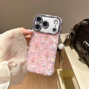 Flower IMD Tpu Glitter Mobile Phone Case <b>for</b> iPhone 17 Air Pro Max Lens <b>Camera</b> Glass Electroplated <b>PC</b> TPU Back Cover - Product Image 6