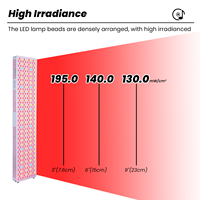 Panneau de luminothérapie LED à 9 longueurs d'onde pour le corps entier, traitement en salon et usage domestique, 288 LED, garantie de 3 ans