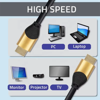 Câble Xput plaqué or 24 carats 48 Gbit/s 8K 60 Hz mâle-mâle (0,5 m-5 m) avec gaine en PVC pour HDTV, Home Cinéma, Moniteur et PS4