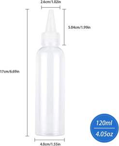 Botella Aplicadora de Pintura Acrílica para Cabello, Cilindro de Plástico PET Transparente, Portátil, con Dosificador, 100ml 120ml 150ml 250ml, Personalizable - Product Image 2