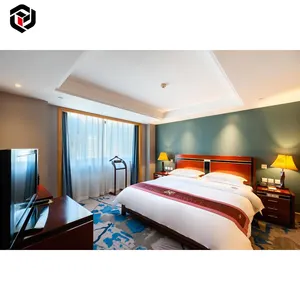 Ensemble complet de meubles de chambre d'hôtel de costume décontracté de couleur claire simple et moderne