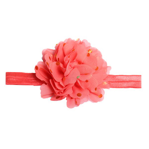 Bandeau élastique en mousseline de soie pour enfants, estampage à chaud, tissu à pois, fleur stéréo, pour enfants, exportation européenne et américaine - Product Image 3