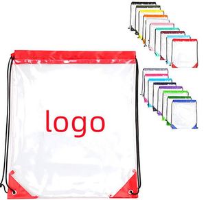 PVC Clear <b>Drawstring</b> Bag Small Waterproof Clear Plastic <b>Drawstring</b> <b>Backpack</b> for Stadiums - Product Image 2