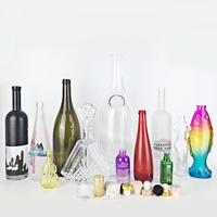 Bouteille de vin en verre noir transparent recyclé de luxe 750 ml, colorée en vert ou rouge, pour la tequila, fabriquée en Chine