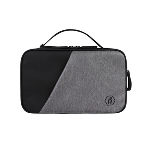 Bolsa de Aseo Rectangular Minimalista Senda, Gris y Negra, de Tela, Tres Capas, Duradera, Lavable, Gran Capacidad, Portátil - Product Image 1