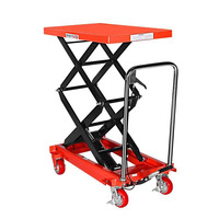 Plateforme de levage mobile à double ciseaux pour entrepôt, table élévatrice hydraulique manuelle
