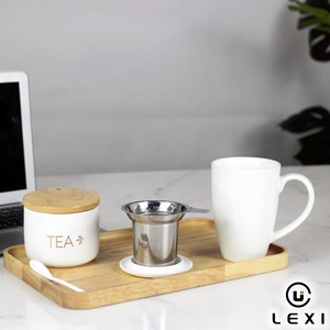 Taza de Té de Porcelana Negra con Infusor, Frase Inspiradora 'Love What <span class=keywords><strong>You</strong></span> Do' en Amarillo, Taza de Café de Cerámica <span class=keywords><strong>LEXI</strong></span> para Hogar, Oficina, Cafetería - Product Image 2
