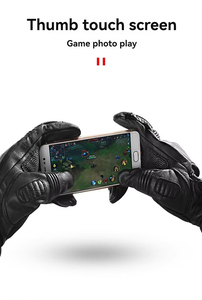 Guantes de carreras de cuero de dedo completo para todas las estaciones para hombre <span class=keywords><strong>Inbike</strong></span> a prueba de golpes y pantalla táctil compatibles para actividades de invierno al aire libre - Product Image 5