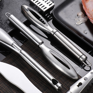 Juego de escamas de pescado de acero inoxidable con cuchillo, cepillo y removedor para herramientas de mariscos - Product Image 4