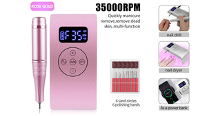 35000 tr/min professionnel Portable électrique <span class=keywords><strong>coeur</strong></span> Nail Art perceuse Kit de démarrage pour ongles en acrylique avec lampe et perceuse - Product Image 3
