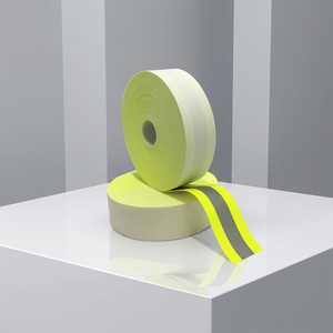 Ruban réfléchissant de sécurité haute visibilité jaune fluo ignifuge, tissu à haute réflexion pour gilets de sécurité, vestes, type à coudre - Product Image 1