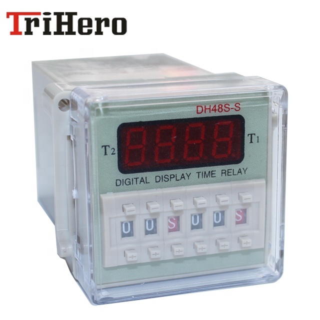 DH48S-S 1Z 2Z Time Delay Relay Digital Display Timer Programmable Timer Relay Time with Socket Base AC220V110V DC24V12V