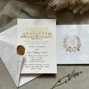 Invitation de <span class=keywords><strong>mariage</strong></span> en papier rose rose d'enveloppe de velours en gros de conception florale avec des cartes d'invitation de <span class=keywords><strong>mariage</strong></span> de vélin - Product Image 2