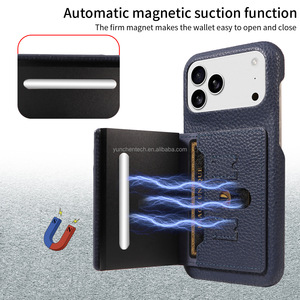 Étui portefeuille magnétique en cuir mains libres pour hommes avec porte-cartes, compatible <span class=keywords><strong>iPhone</strong></span> 17 Pro Max et Samsung S24 S22 S23 Ultra - Product Image 4