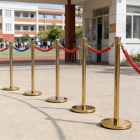 Poteau de barrière en acier inoxydable durable, diamètre 38 mm, base 320 mm avec corde rouge ou bleue pour cérémonies de mariage