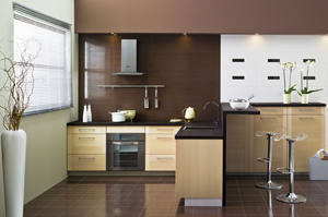 משלוח מהיר מראש מוכן להתקין ארון מטבח למינציה קוינה כפרי בסגנון בקתה עץ עמוק למינציה - Product Image 3