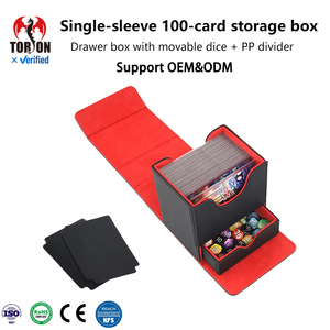 กล่องใส่การ์ดเกมแบบกำหนดเอง OEM พร้อมหนัง PU สำหรับเก็บการ์ด 100+ ใบ และลูกเต๋า สำหรับการ์ดเกมแบบ Mold CCG TCG จัดส่งรวดเร็ว - Product Image 1