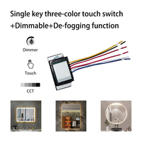 Miroir de Maquillage Intelligent 60W avec Capteur Tactile, Variation Continue de la Luminosité, Trois Couleurs, Anti-Buée, Miroir de Salle de Bain avec Interrupteurs Inductifs