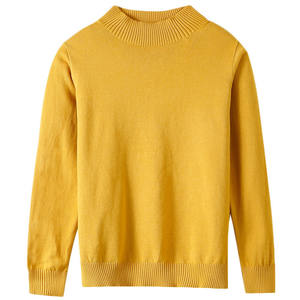 <span class=keywords><strong>Pull</strong></span> en maille à col montant en coton à motif uni, style coréen, épaisseur standard, coupe ample, manches longues, pour <span class=keywords><strong>femme</strong></span> - Product Image 5