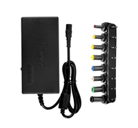 Adaptador de corriente ajustable universal para ordenador portátil, cargador multifunción con 8 puertos, 96W, 12V, 15V, 16V, 18V, 19V, 20V, 24V