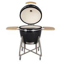 Barbecue Kamado mobile SEB 29 pouces le plus vendu - Fumoir moderne en céramique au charbon de bois, hauteur réglable, commande tactile, durable