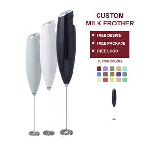 Handgehaltener Matcha-Schneebesen Getränkemixer Milchschaumerzeuger Elektrischer Milchaufschäumer Edelstahl-Kaffeeaufschäumer mit Ständer - Product Image 2