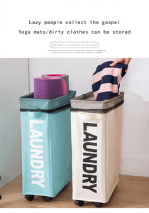 Cesto de lavandería multifuncional Bolsa de almacenamiento de <span class=keywords><strong>ropa</strong></span> sucia Organizador Cesta de lavandería plegable con ruedas - Product Image 3