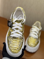 Sneakers de luxe pour hommes en cuir de python véritable, chaussures à plateforme épaisse en peau de serpent jaune, chaussures en cuir exotique faites à la main, OEM