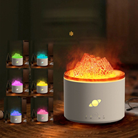 Diffuseur d'huiles aromatiques volcaniques de lave de 230 ml, lampe à flamme colorée, humidificateur d'air ultrasonique USB, aromathérapie, usage domestique, garantie 1 an