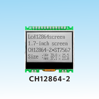 CH12864-2 ChuanHangDisplay Modul LCD COG 1,8 inci Layar LCD Grafis 128x64 Chip ST7567 3.3V 39.8*25.5 mm Suhu Lebar