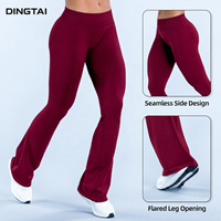 Pantalon de yoga micro-évasé en tricot, coupe ajustée, nouvelle conception Dingtai pour femmes, longueur intégrale, ourlet évasé, en nylon et élasthanne doux, décontracté