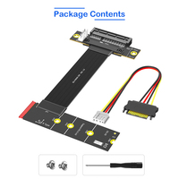 Carte adaptateur M.2 Key M 4.0 PCI-e 4.0 4X, câble d'extension Nvme PCI-Express 4X pour ordinateur portable, prend en charge l'alimentation 1x/4x/8x/16x 4 broches