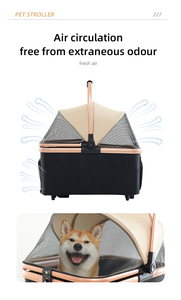 Trasportino Pieghevole di Lusso Portatile a Quattro Ruote per Gatti e <span class=keywords><strong>Cani</strong></span>, Passeggino per Animali Domestici Giapponese - Product Image 4