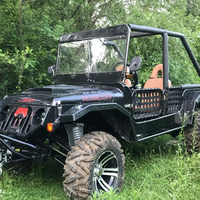 Vente promotionnelle : Mini Jeep 4 places, design rouge et noir, buggy de plage, 300cc, 4 roues motrices, essence