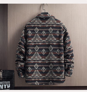 Manteau de veste en laine indigène aztèque vintage de haute qualité pour hommes Collection automne hiver-Vente en gros - Product Image 6