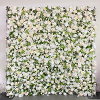 NINI Décoration Murale Haut de Gamme Faite à la Main en Tissu, Fleurs Artificielles d'Hortensia Blanc, Rose et Feuilles Vertes, pour Noël et Pâques