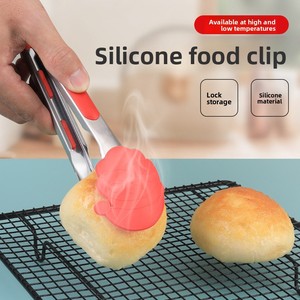 Série de Noël créative : Mini pinces alimentaires en silicone avec poignée en acier inoxydable, durables, compatibles lave-vaisselle et micro-ondes, à ressort - Product Image 2