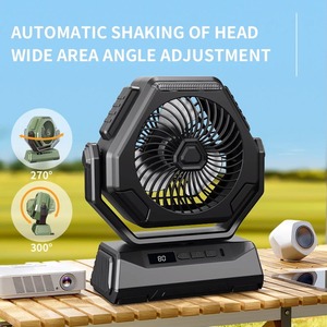 Nouveau ventilateur de camping 2024 de 6000 mAh, ventilateur d'extérieur rechargeable, ventilateur de plafond oscillant, climatiseur portable, refroidisseur d'air avec éclairage - Product Image 2