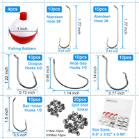 Kit de pêche pour débutants 84 pièces avec flotteurs, hameçons, plombs et émerillons pour la pêche au bar, à la truite, au poisson-chat et au poisson-sole en eau douce – Ensemble de démarrage