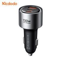 Chargeur de voiture Mcdodo 319 professionnel 130W pour ordinateur portable, sortie double USB-C 100W+30W, PD3.1 pour appareils haute puissance en véhicule