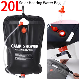 Sac de douche de camping portable multifonctionnel de type carré en PVC de 20 L avec tuyau amovible et pomme de douche, chauffage solaire, pour adultes - Product Image 5