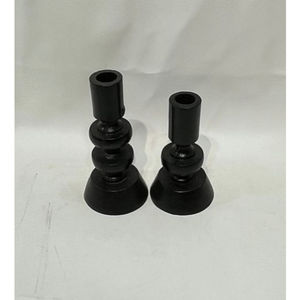 Ensemble de bougeoirs en métal noir mat moderne pour table basse est une collection élégante et raffinée à prix de gros - Product Image 1