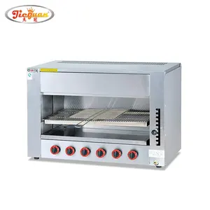 Table top gas 6 burner salamander barbecue grill for commercial kitchen cooking range