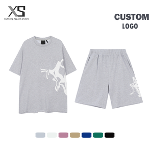 Ensemble T-shirt décontracté à manches courtes et pantalon court <span class=keywords><strong>Syna</strong></span>, imprimé lettres en mousse, tendance et polyvalent pour l'été - Product Image 1