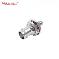 50OHM BNC hembra Jack Bulkhead a SMA hembra Jack Adaptador coaxial Adaptador de conector RF