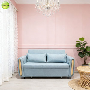Wholesale Modern 2 Seat <strong>Sofa</strong> Convertible <strong>Sofa</strong> Come <strong>Bed</strong> for Living Room Furniture <strong>Pull</strong> <strong>Out</strong> <strong>Sofa</strong> <strong>Bed</strong> Linen Fabric Loveseat T073 - Product Image 2