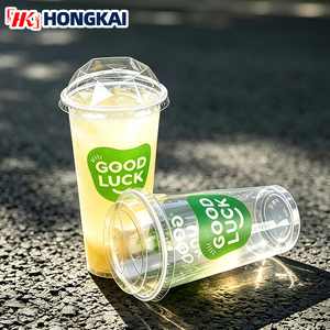 Vaso de Plástico Personalizado con Logotipo, Vaso Desechable Único para Llevar, Vaso para Té Boba, Vasos de Limonada con Tapas - Product Image 1