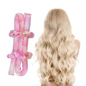 Custom DIY Hair Styling Satin Magic mulberry sleeping no heat satin silk heatless hair curler velvet Sports cotton hair roll