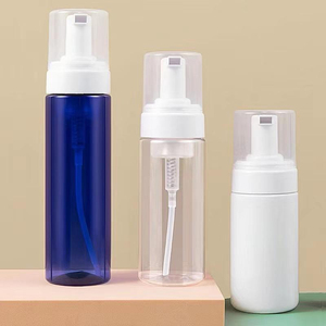 Luxury Round Empty PET <b>Plastic</b> Cosmetic <b>Packaging</b> Container White Press Pump 100ml for Facial Cleanser & Serum Lotion - Product Image 6